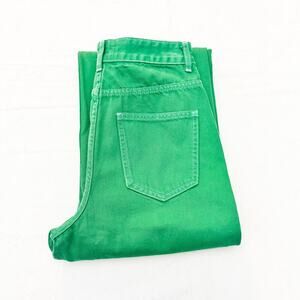 Glassons Green Contrast Stitch Wide Leg Colored Denim Jeans Size 8